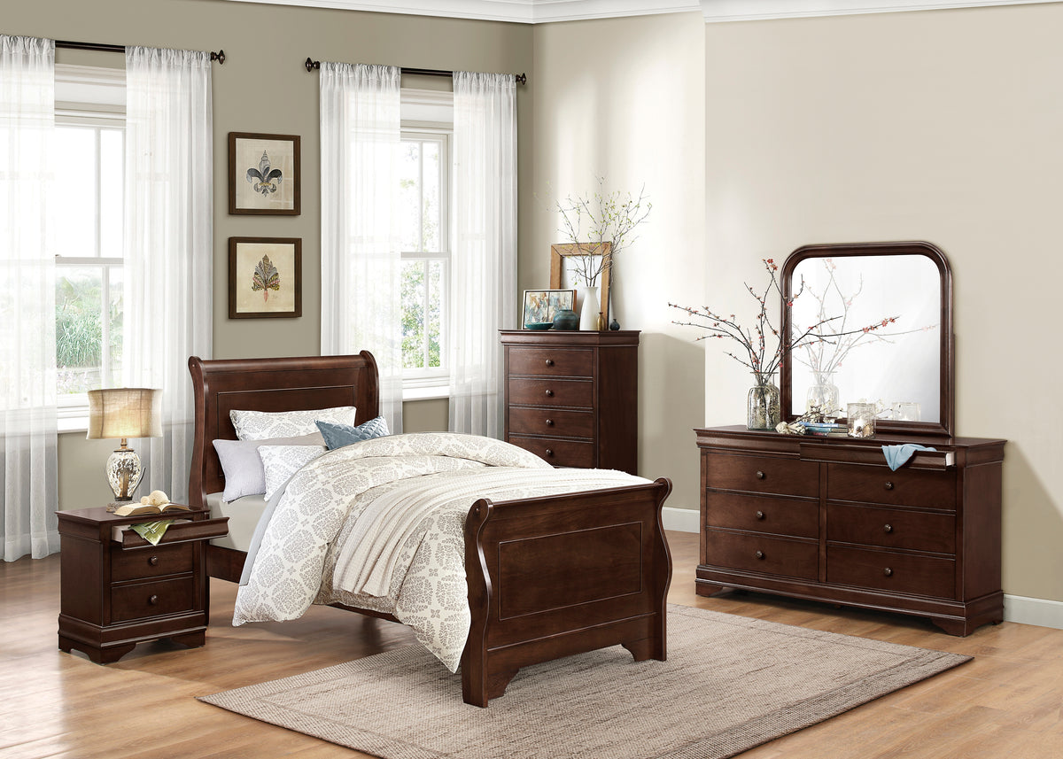Homelegance Dresser Dark Cherry Traditional Louis Philippe Style 1856-4