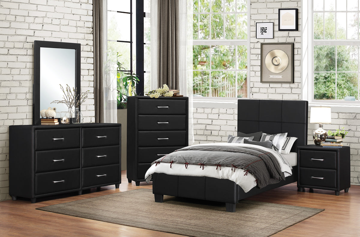 Homelegance Dresser Black Faux Leather Modern & Contemporary Stylish 2220-4