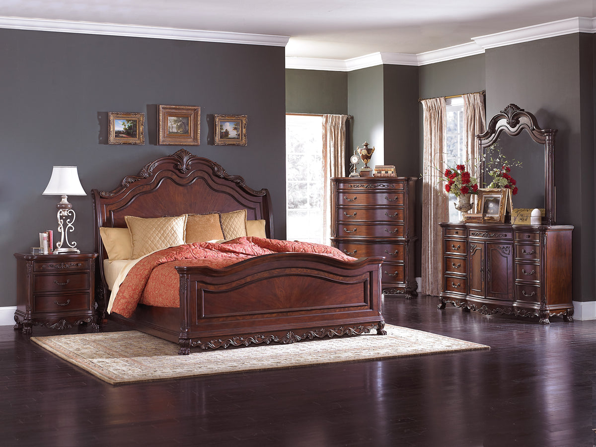 Homelegance Deryn Park Queen Sleigh Bed In Brown