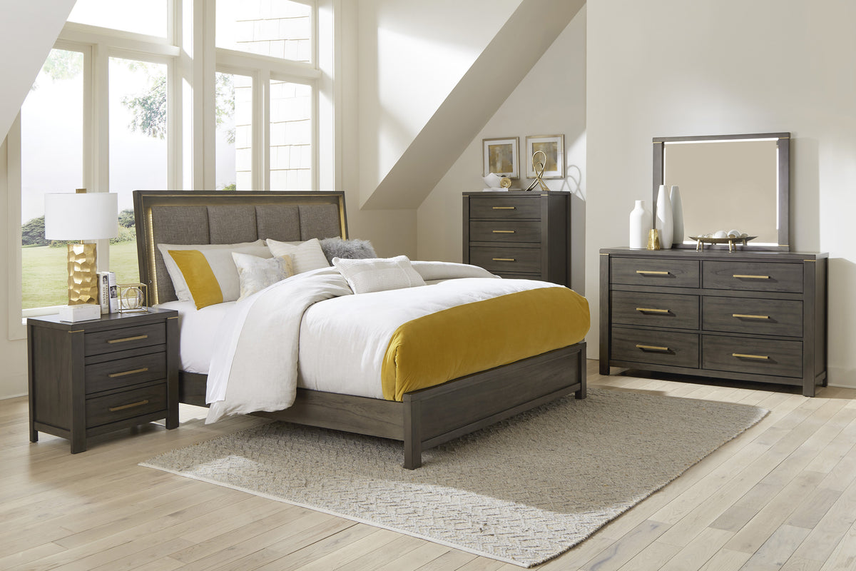 Homelegance Dresser Brownish Gray Gold Accents Modern Contemporary Scarlett 1555-4
