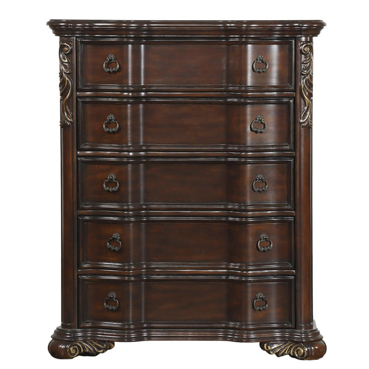 Homlegance Chest Royal Highlands Collection In Dark Cherry Finish