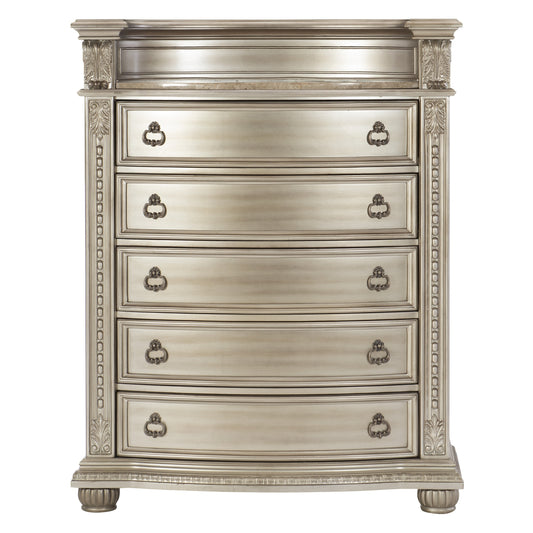 Homlegance Chest Cavalier Collection In Silver Finish