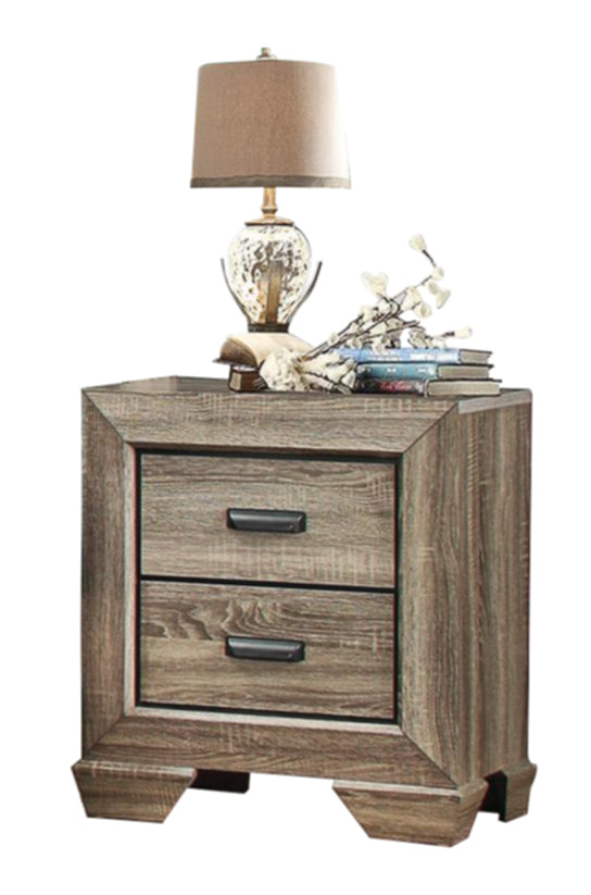 Ballar Rustic 4PC Bedroom Set E King Bed, Dresser, Mirror, Nightstand in Natural Wood