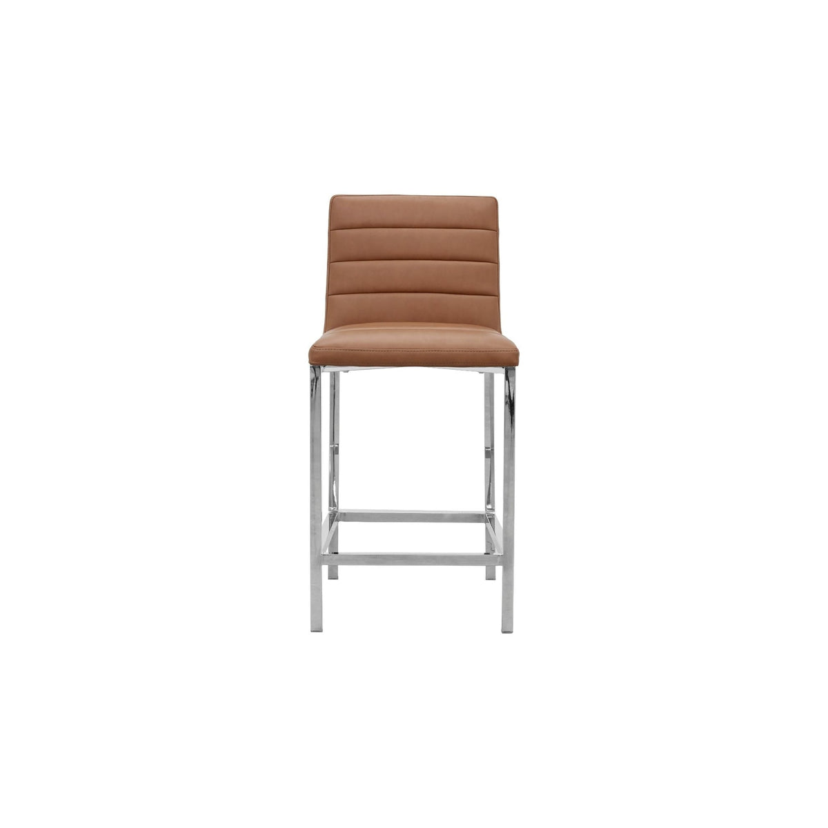 Modus Amalfi 5PC 54" Round Counter Wood Tbl & 4 Metal Back Stool Set-Cognac