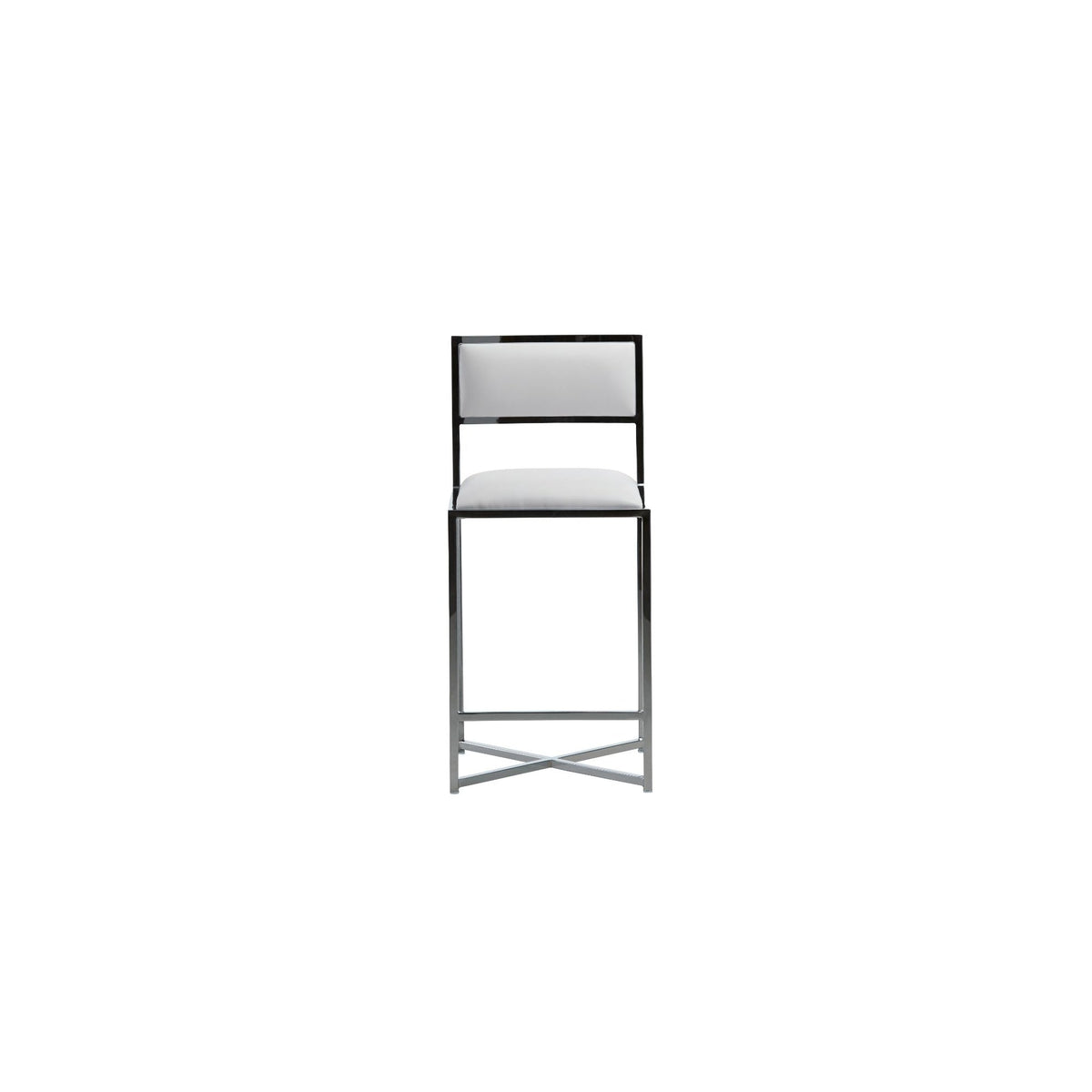 Modus Amalfi 5PC 48" Round Counter Glass Table & 4 X-Base Stool Set-White