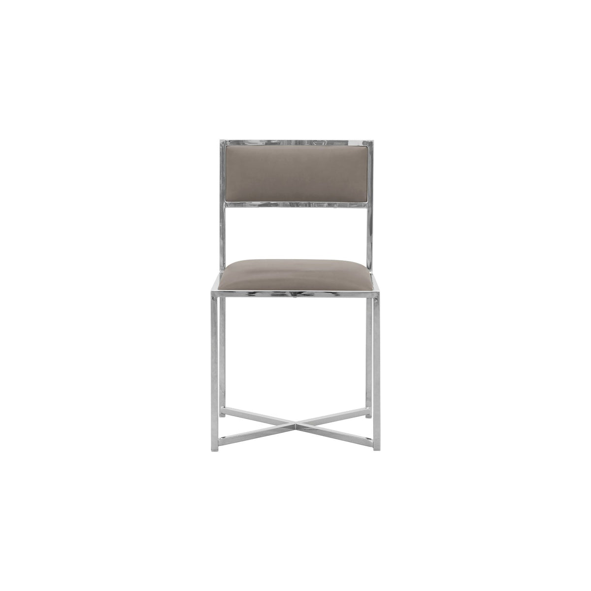 Modus Amalfi 5PC 48" Round Wood Table & 4 X-Base Chair in Taupe