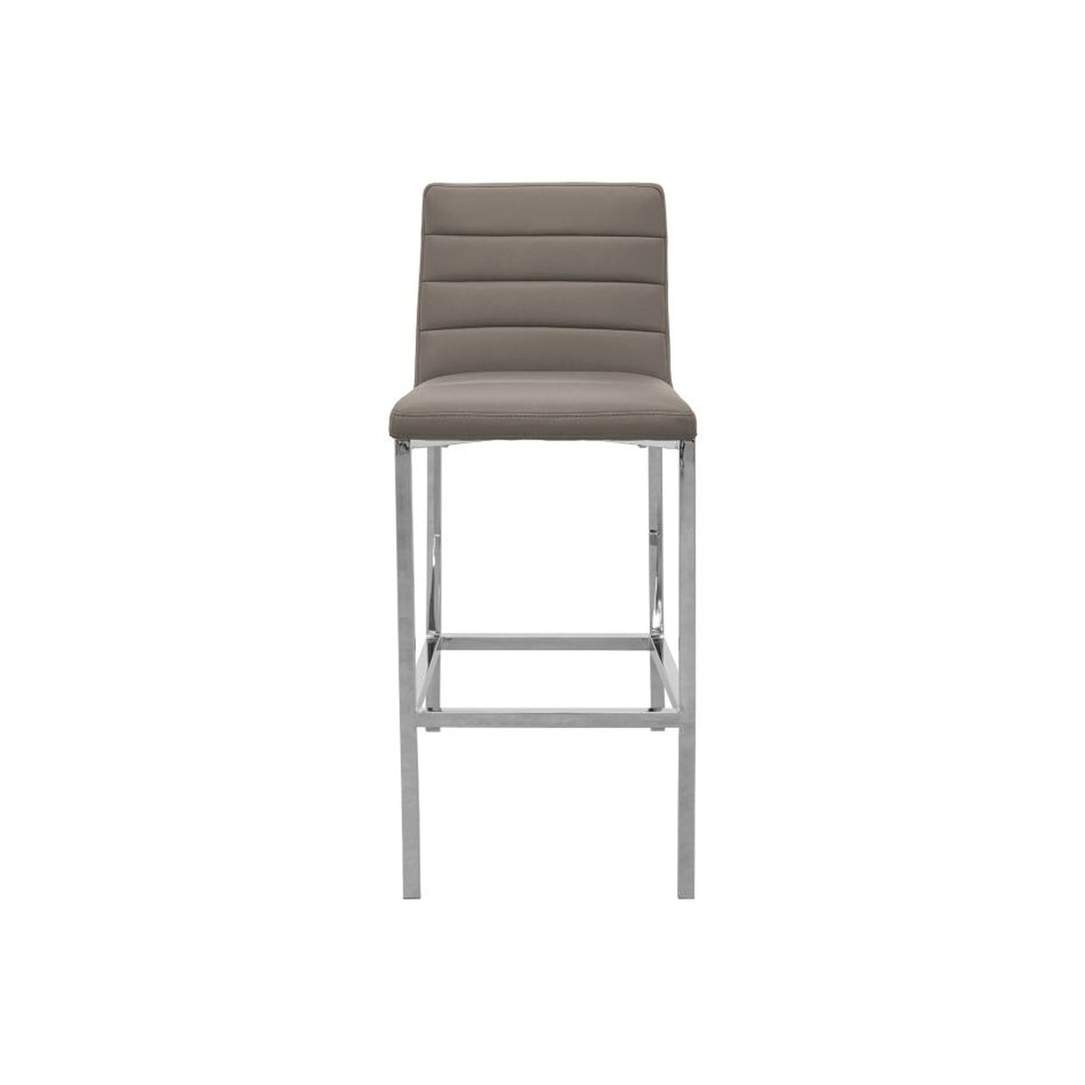 Modus Amalfi 3PC 32" Round Bar Marble Table & 2 Metal Back Stool Set- Taupe