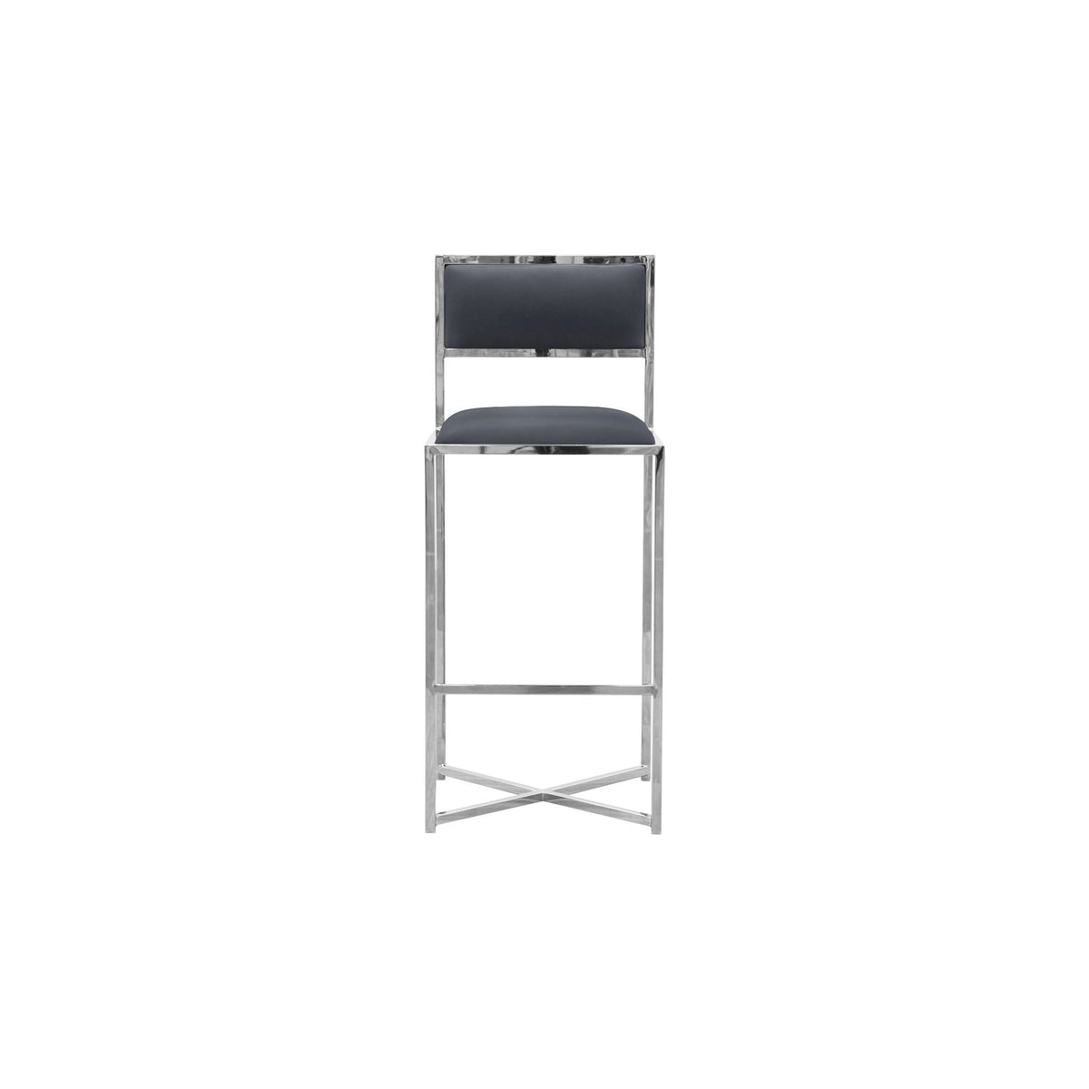 Modus Amalfi 3PC 32" Round Bar Glass Table & 2 X-Base Stool Set- Cobalt