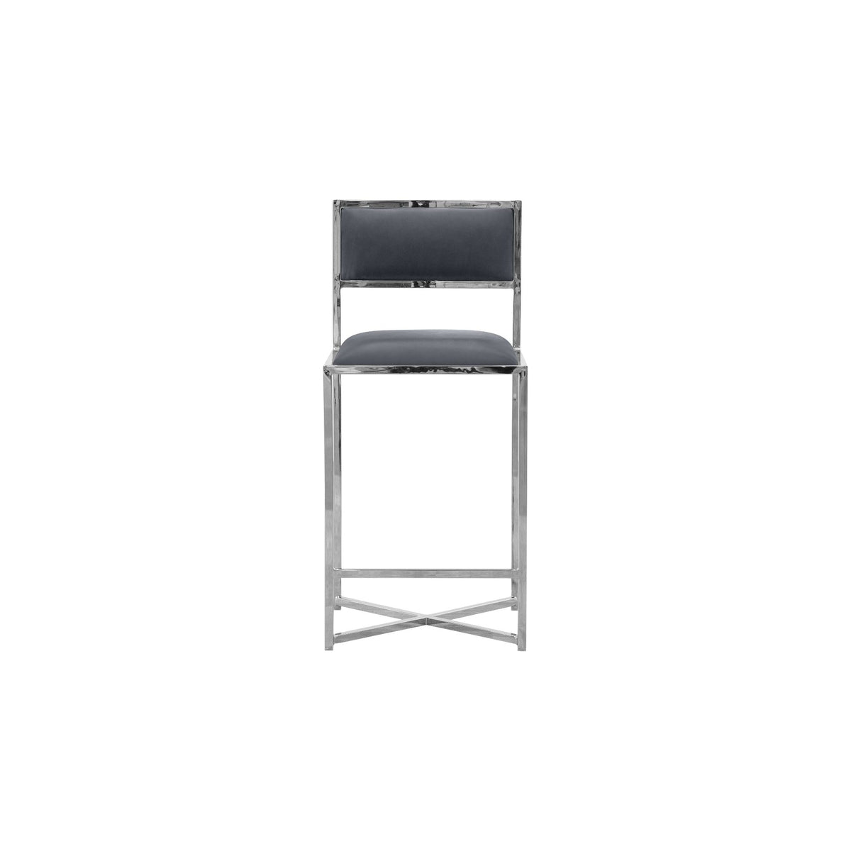 Modus Amalfi 5PC 48" Round Counter Glass Table & 4 X-Base Stool Set-Cobalt