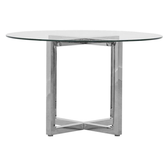Modus Amalfi 48" Round Table w Glass Top in Taupe