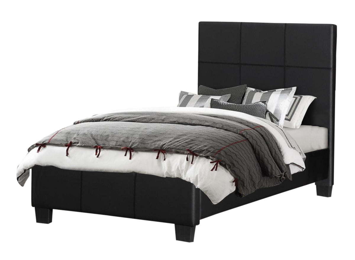 Homelegance Lorenzi Full Platform Bed in Black Vinyl