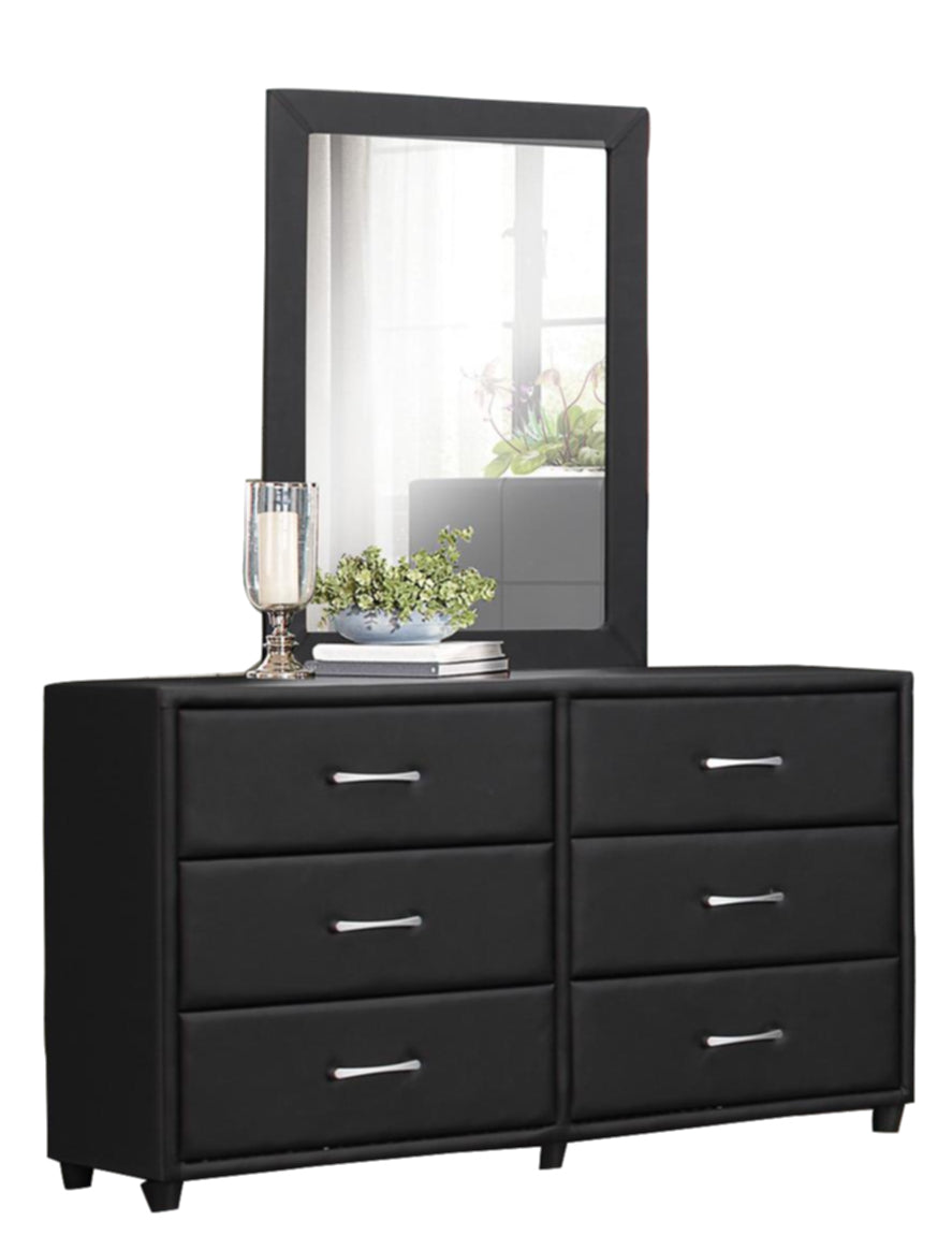 sachin and babi light blue dress Homelegance Lorenzi 6 Drawer Dresser in Black 2220-5