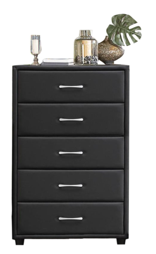 Homelegance Lorenzi Chest in Black Vinyl