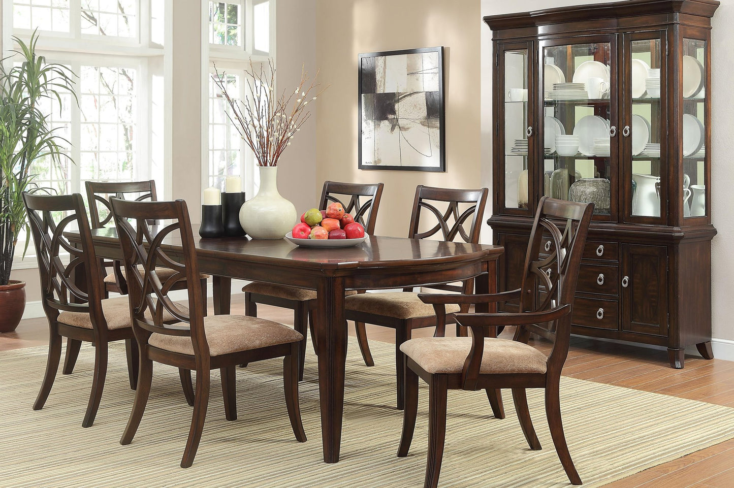 Homelegance Keegan Asian Buffet & Hutch in Rich Brown Cherry