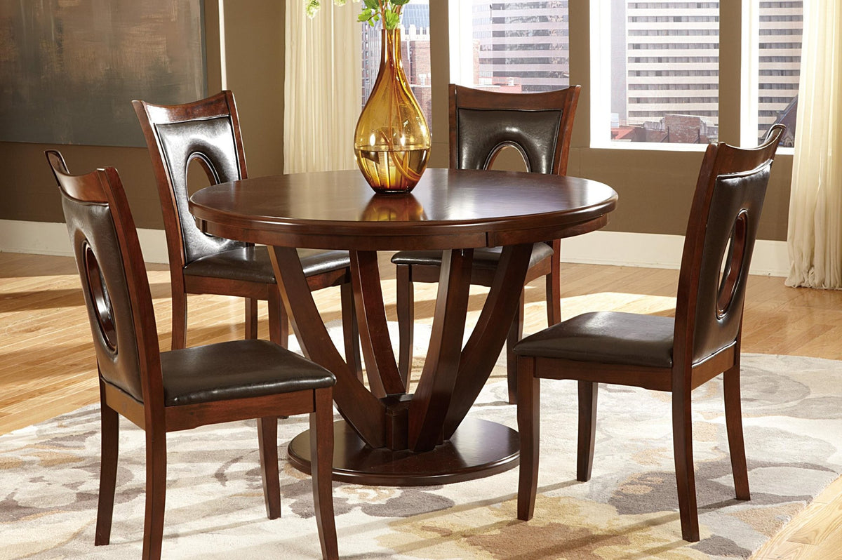 Homelegance VanBure 2 Dining Chair in Brown Leatherette
