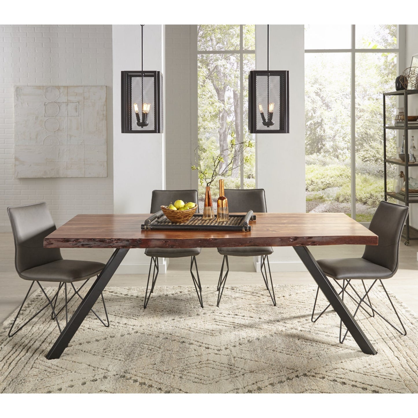 Modus Reese Solid Wood Rectangular Dining Table in Natural Acacia