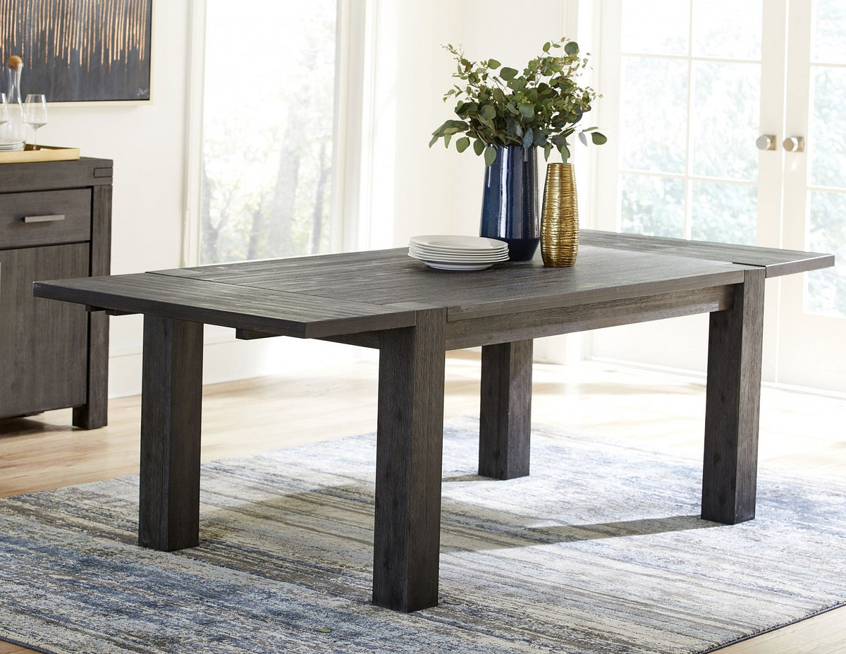 Modus Meadow 8PC Rectangular Dining Set w Uphostered Chair & Server in Graphite