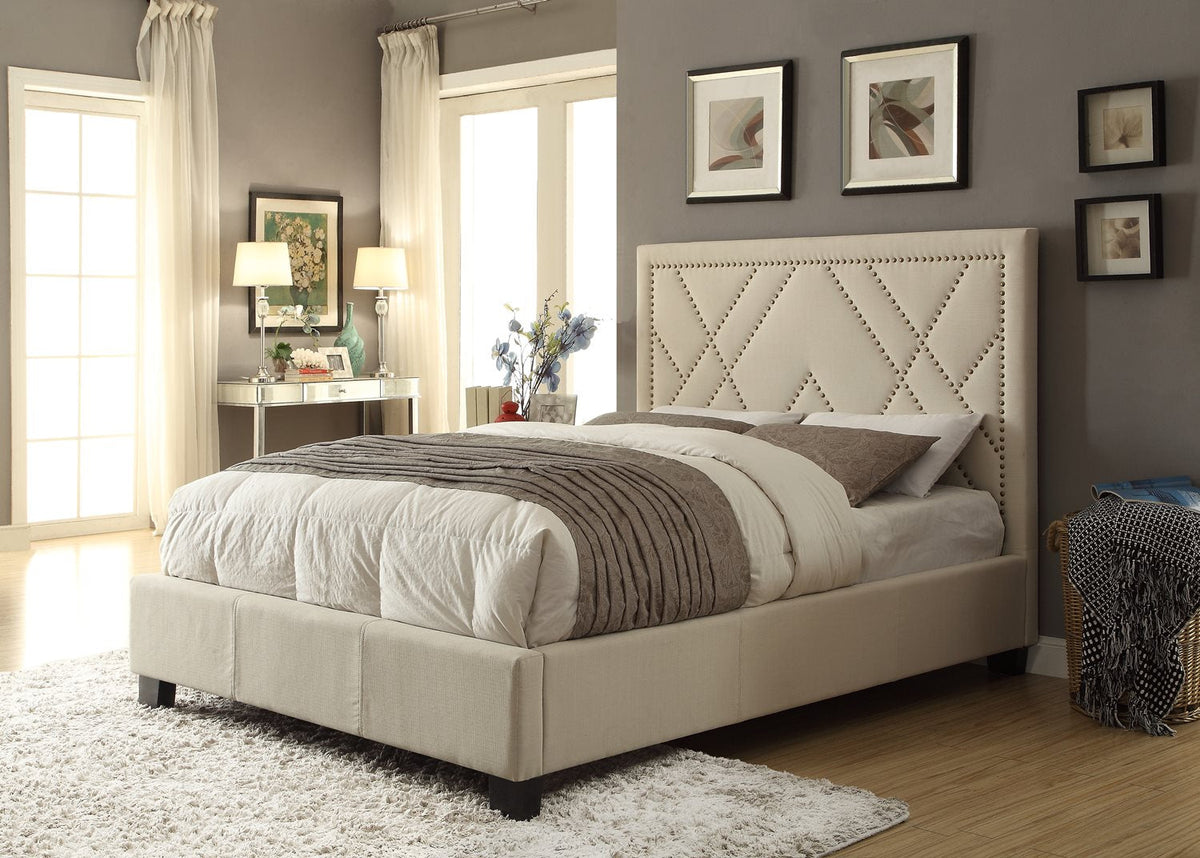 Modus Geneva Queen Vienne Platform Bed in Powder