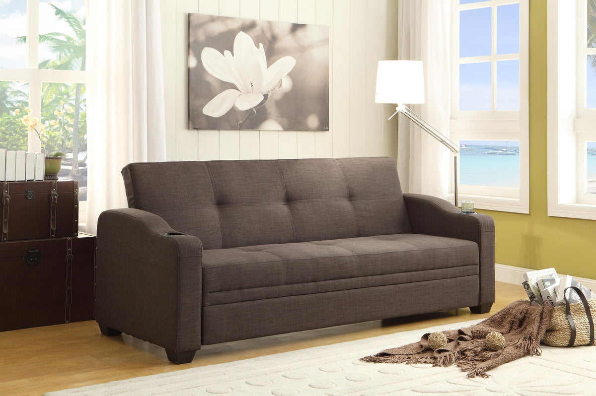 Homelegance Caffery Convertible Sofa in Fabric - Dark Grey