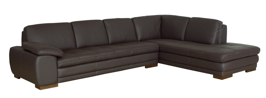 Contemporary Chaise Sectional Sofa in Brown Wood - The Furniture Space.