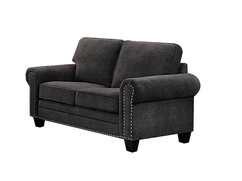 Homelegance Cornelia 2PC Sofa & Love Seat in Dark Grey Fabric