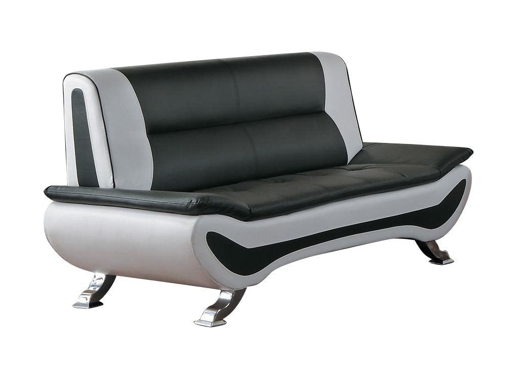 Homelegance Veloce Park 2PC Sofa & Love Seat in Black & White Leather
