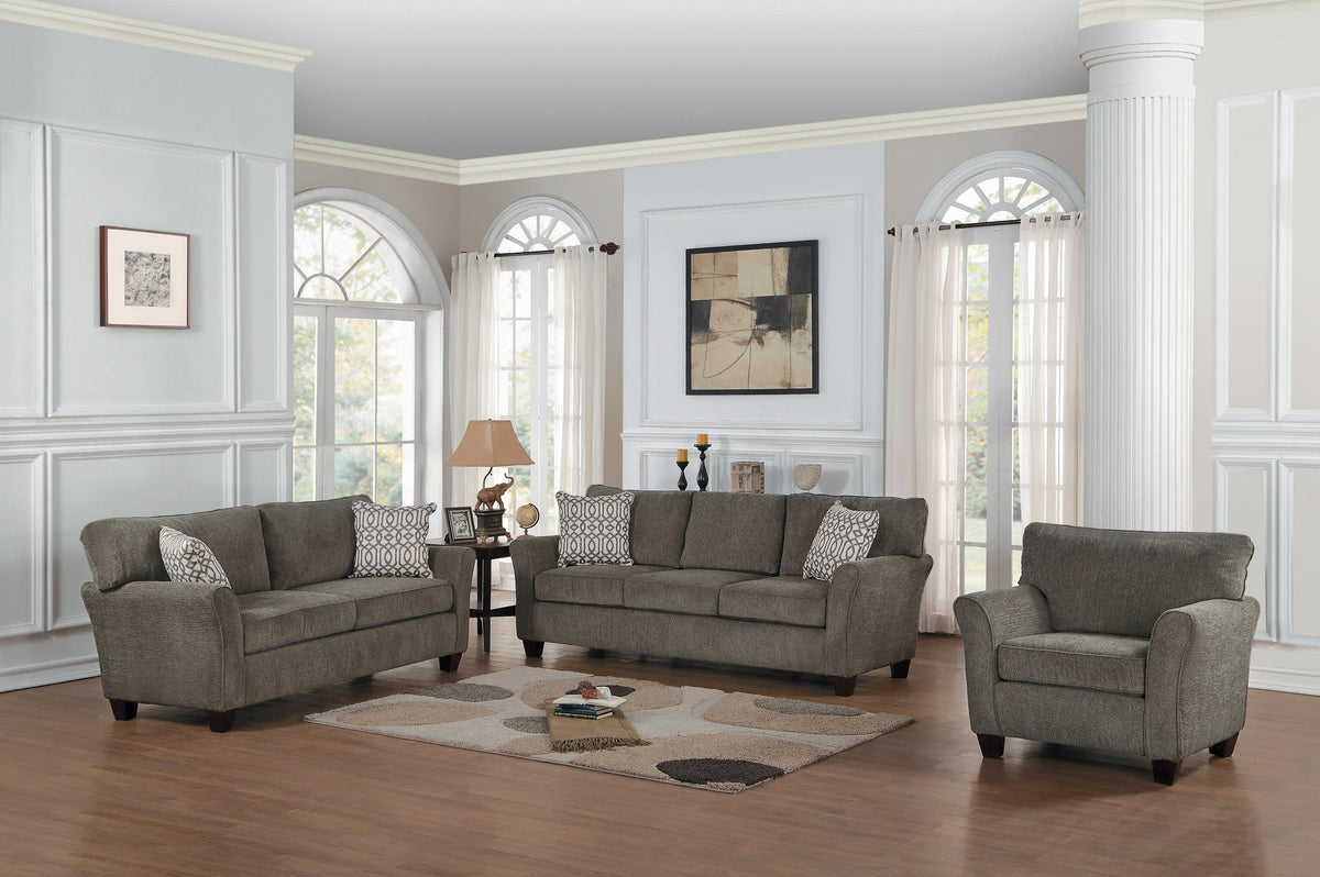 Homelegance Alain Love Seat in Grey Fabric