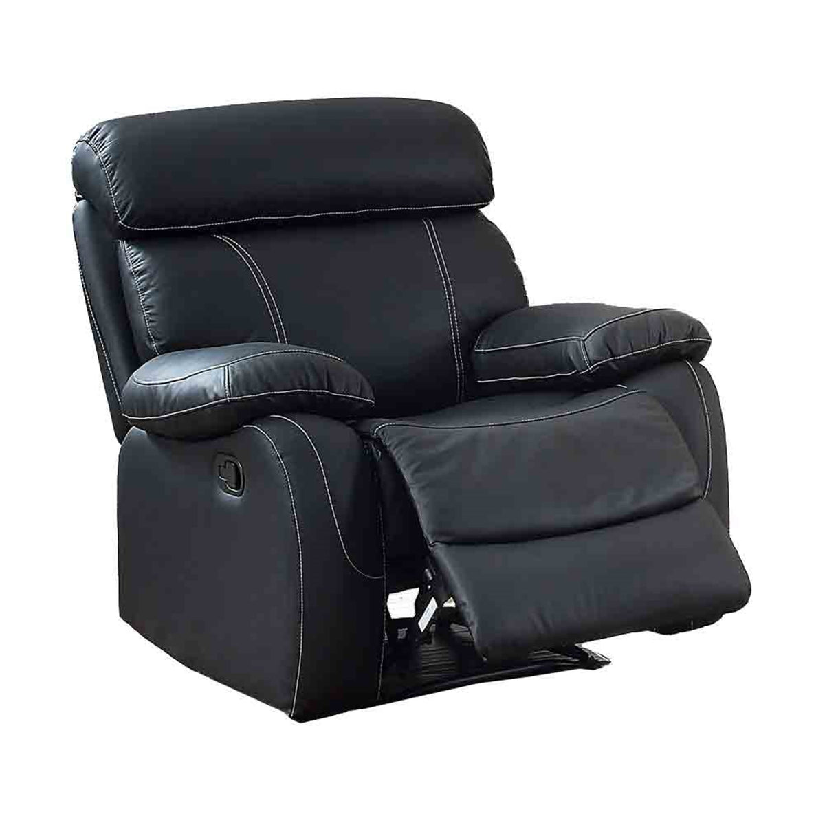 Homelegance Pendu 2PC Double Reclining Love Seat & Recliner Chair in Black Leather