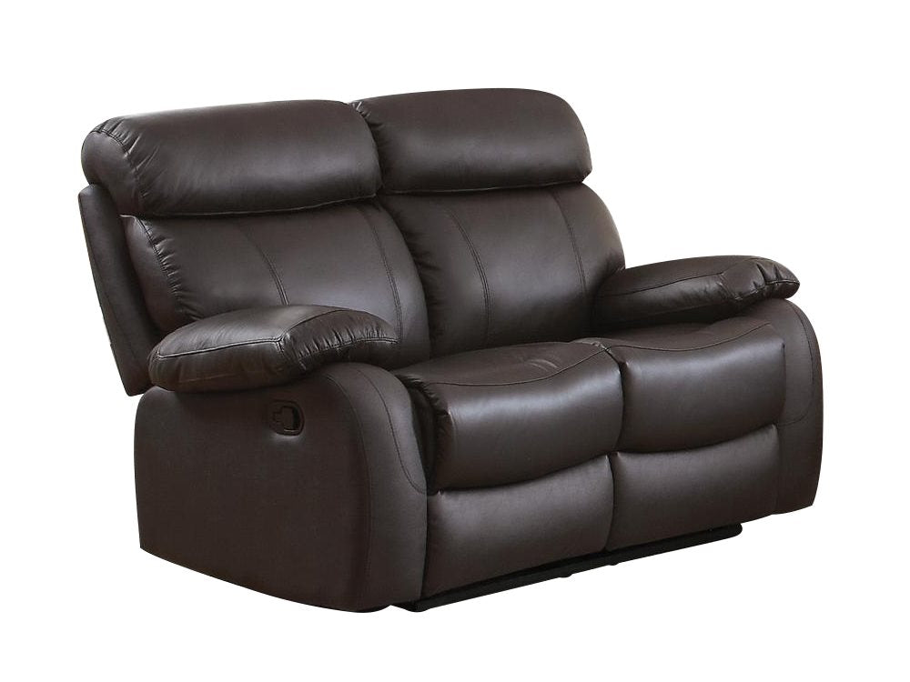 Homelegance Pendu 2PC Double Reclining Sofa & Love Seat in Brown Leather