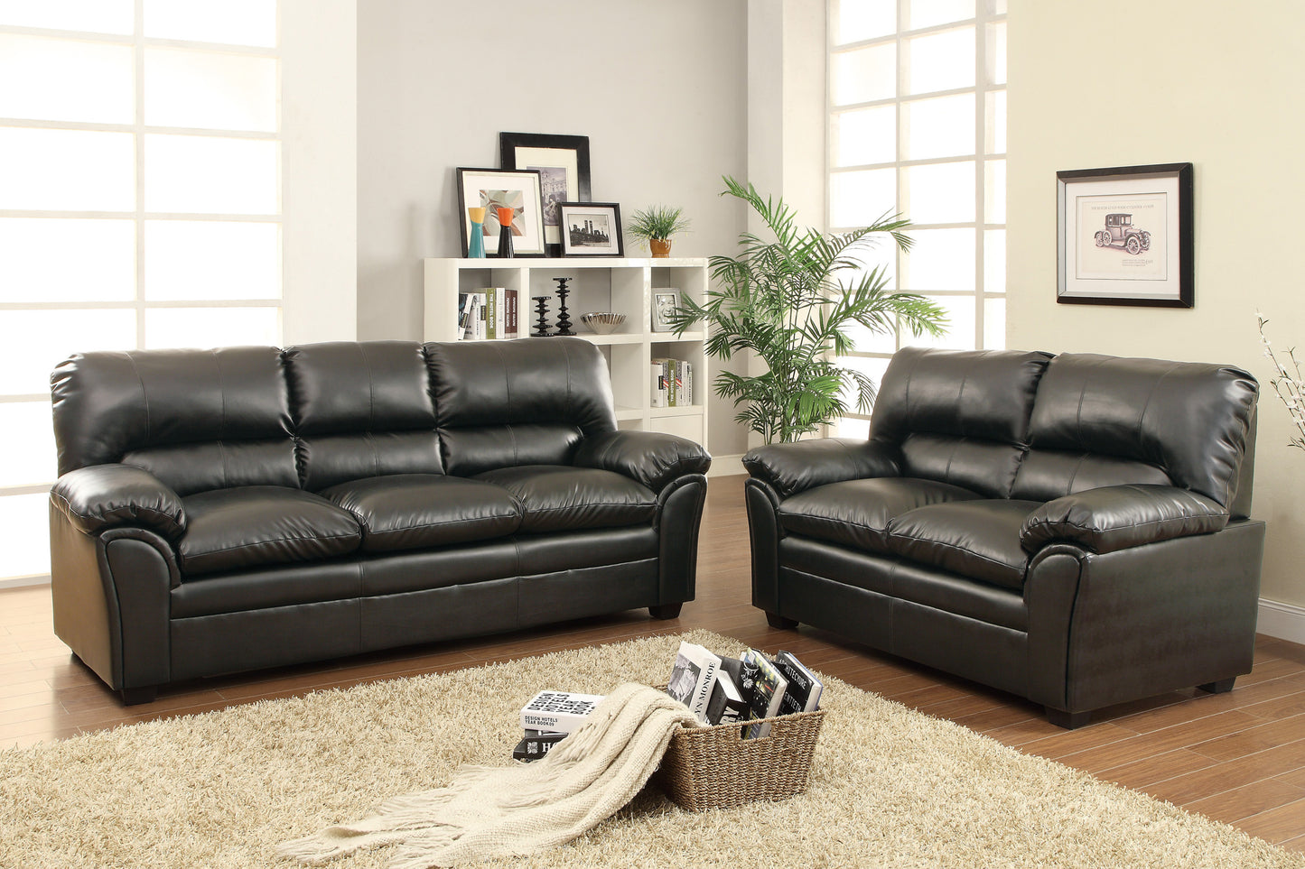 Homelegance Talon Sofa in Black Leather