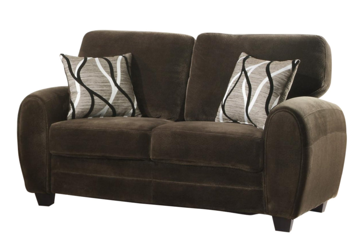 Homelegance Rubin 2PC Set Sofa & Love Seat in Microfiber - Chocolate