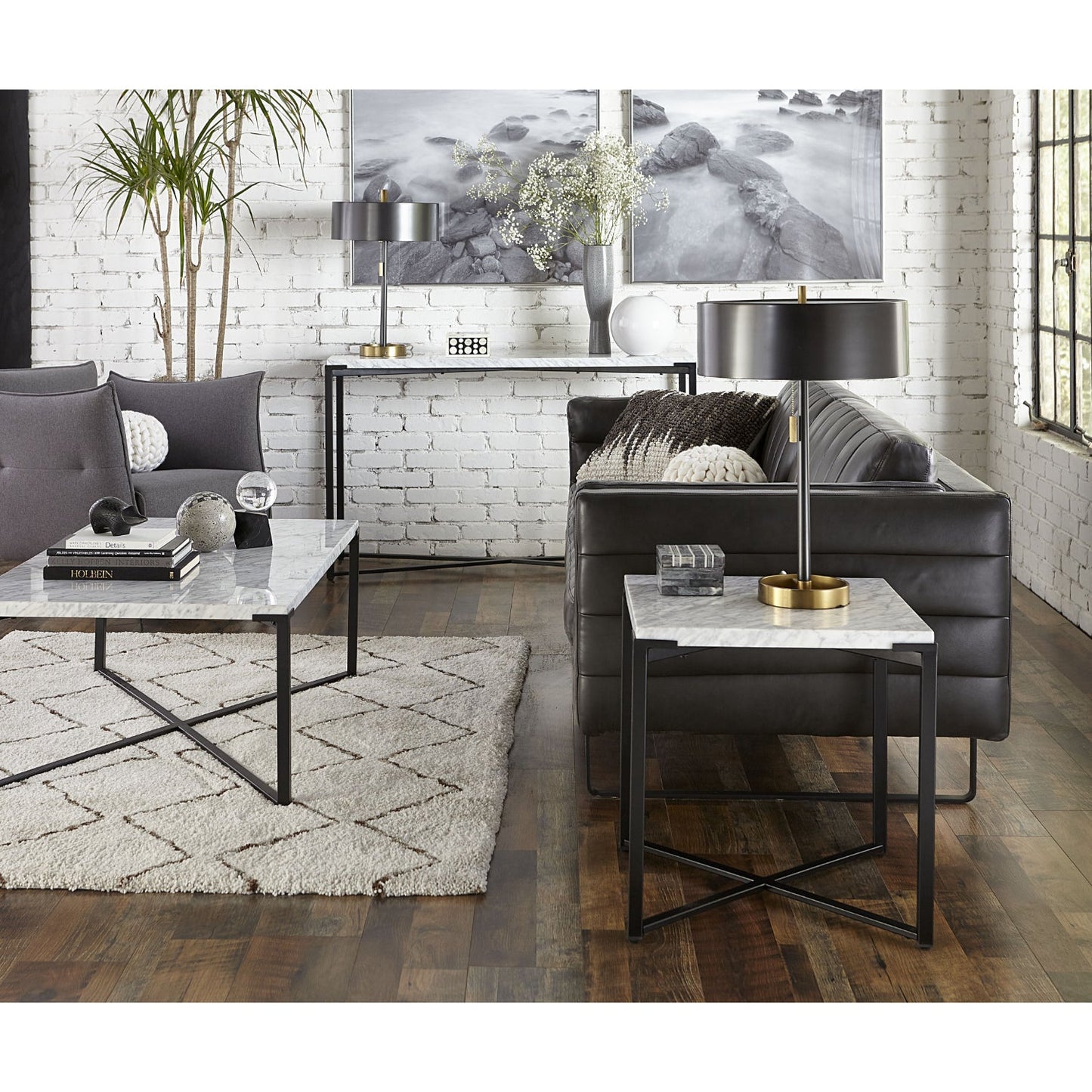 Modus Saxon 2PC Coffee & End Table in Matte Black