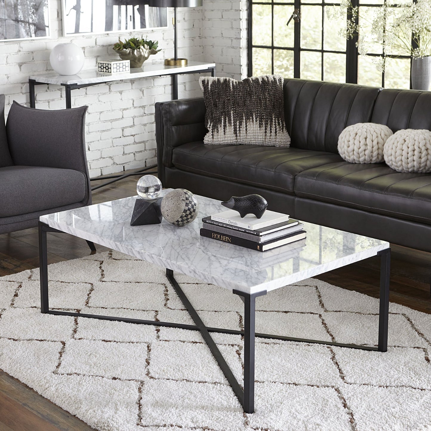 Modus Saxon 3PC Coffee & 2 End Table in Matte Black