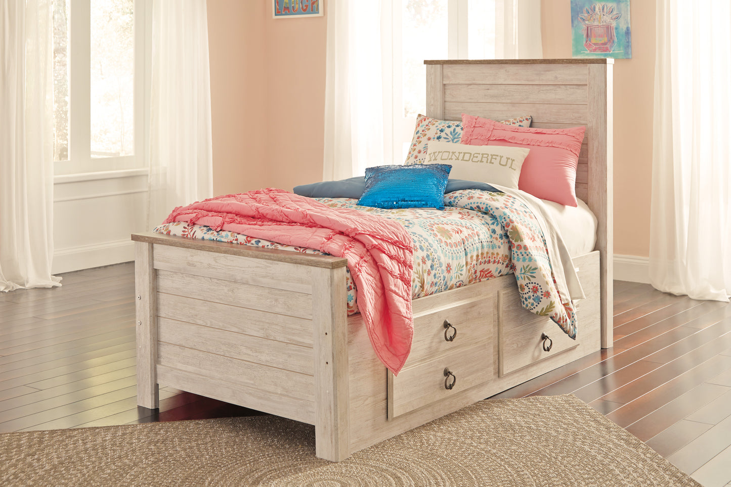 Ashley Willowton Full Storage Bed in White