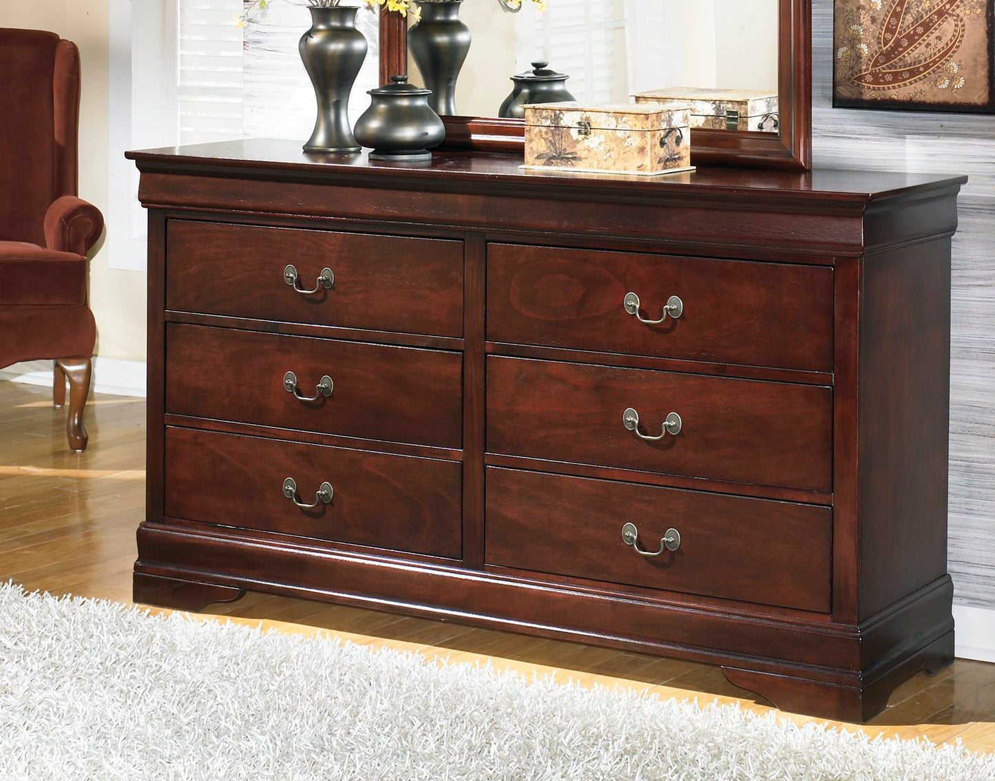 Ashley Alisdair Dresser in Dark Brown - The Furniture Space.