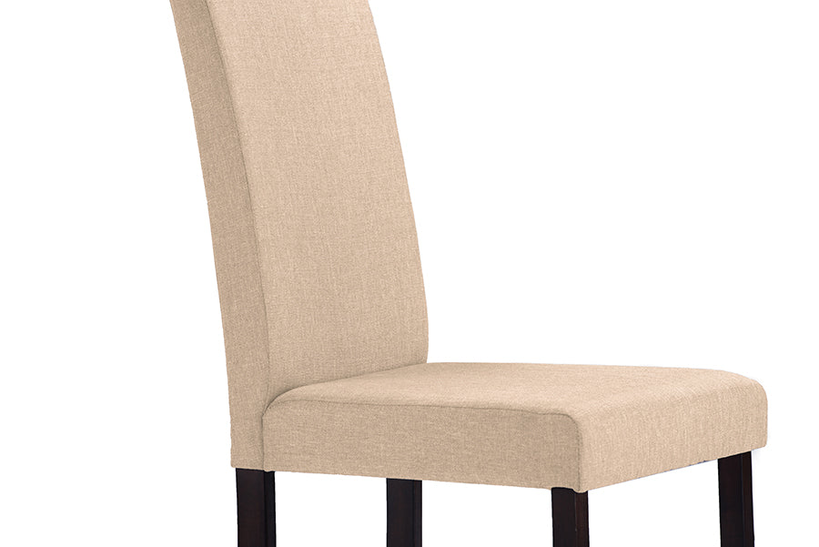 Contemporary Dining Table & 4 Chairs in Dark Brown/Beige - The Furniture Space.