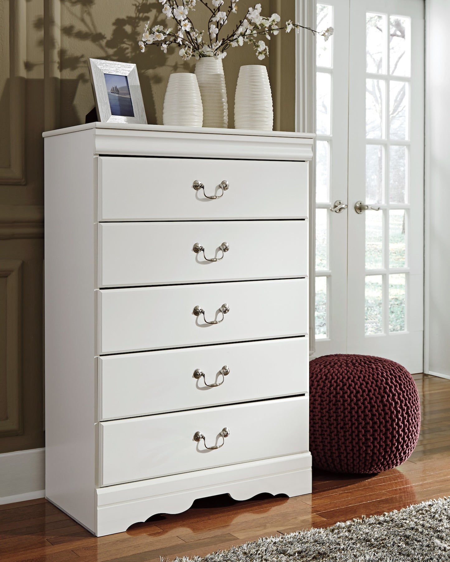 Ashley Anarasia Five Drawer Chest In White