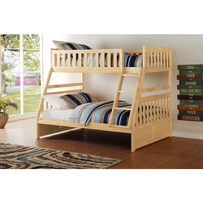 Homelegance Bartly Twin / Full Bunk Bed in Natural Pine