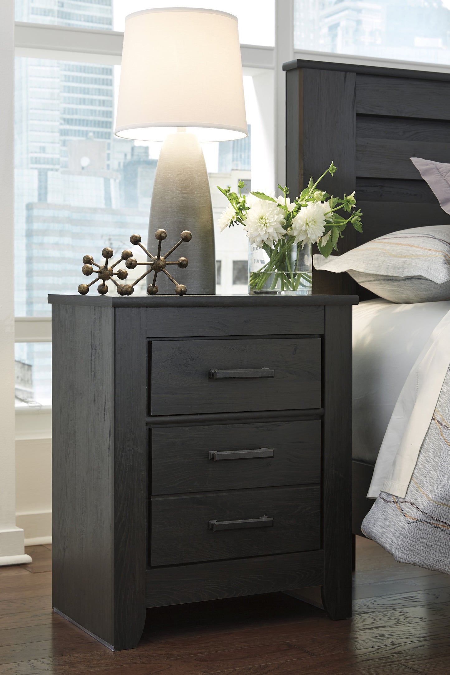 Ashley Brinxton Two Drawer Nightstand In Black