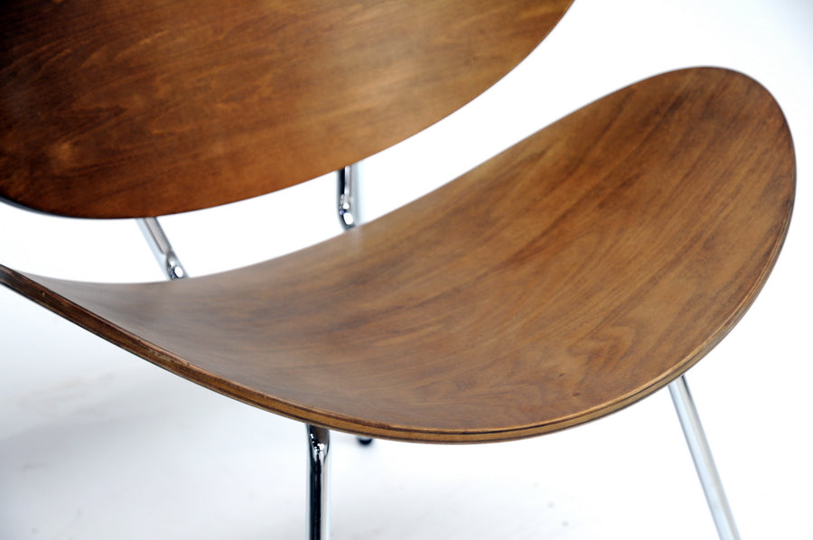 Mid-Century 2 Accent Chair in Walnut Brown
