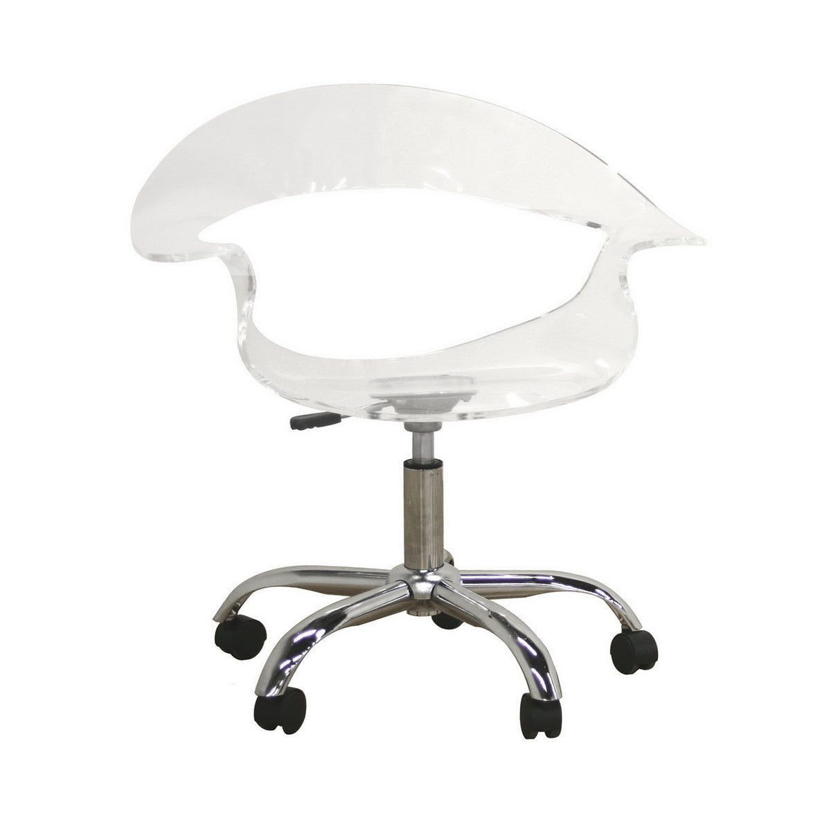 Modern Swivel Office Chair in Clear Acrylic