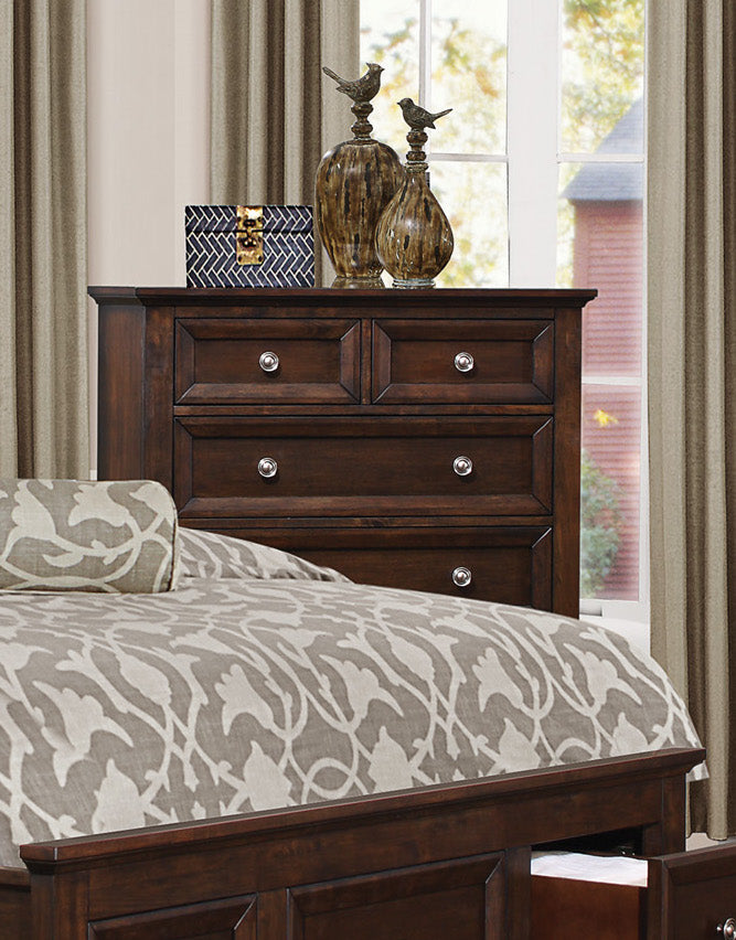 Elista Rustic Country 6 Drawer Chest in Espresso