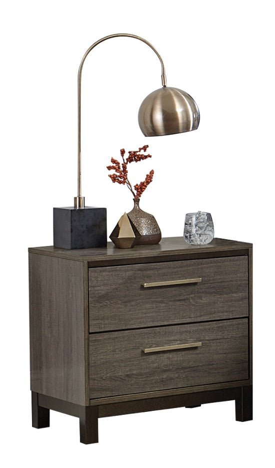 Volos 5PC Bedroom Set E King Bed, Dresser, Mirror, 2 Nightstand in Mid Modern Grey