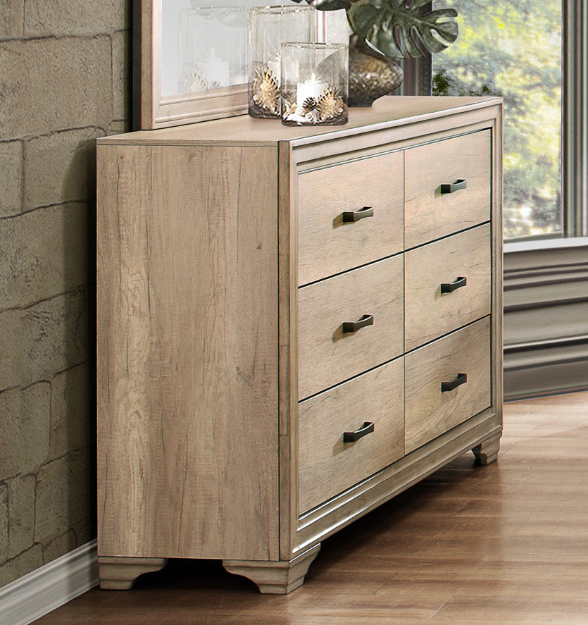 Laudine Rustic Dresser in Weather Industrial Wood
