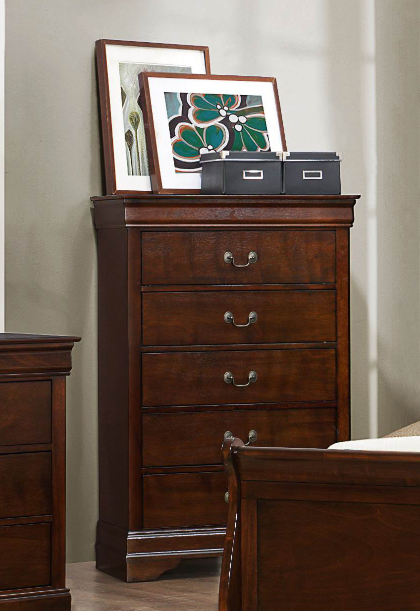 Manburg Louis Philippe Chest in Burnish Cherry