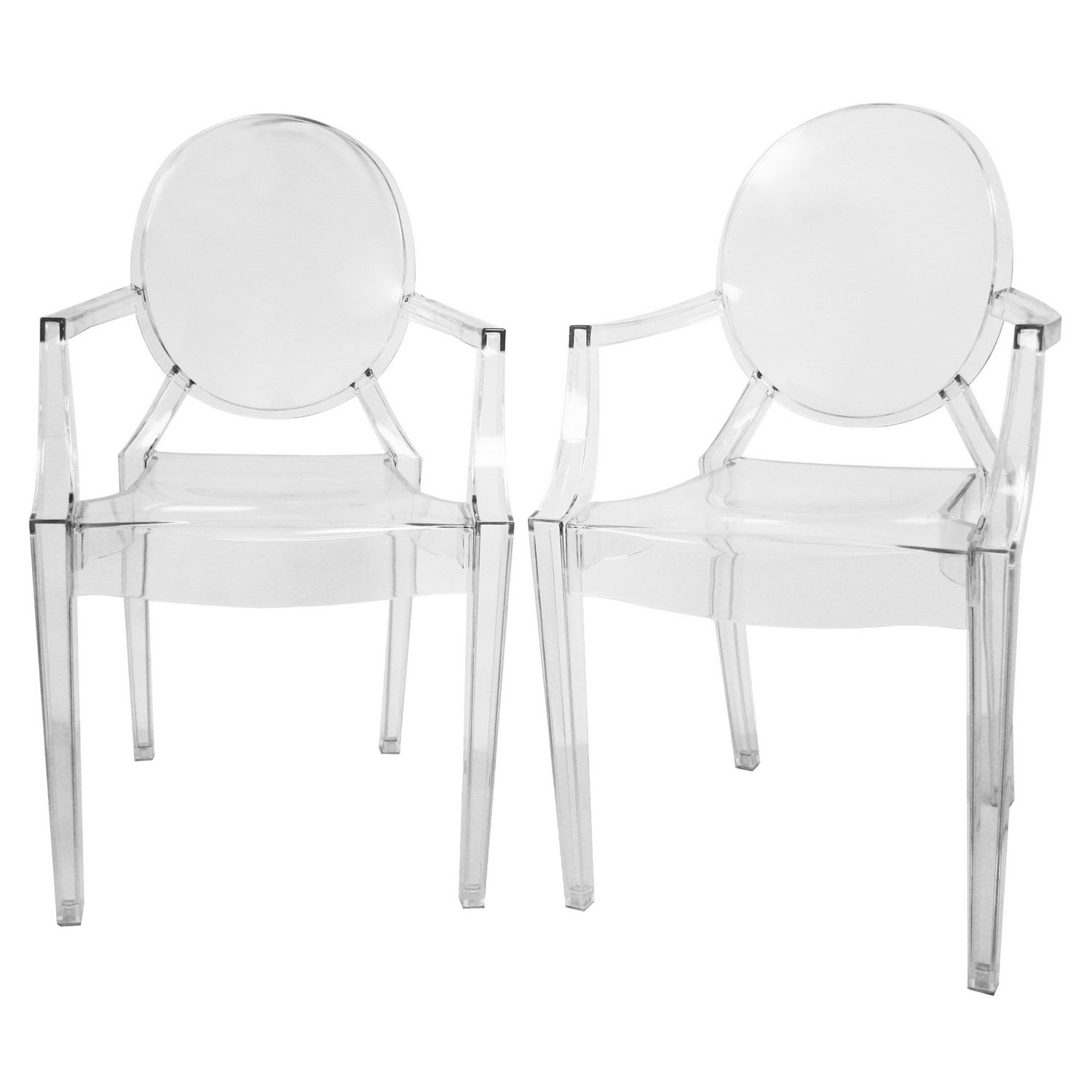 Mid-Century Dining Arm Chair in Clear Acrylic - Main Image