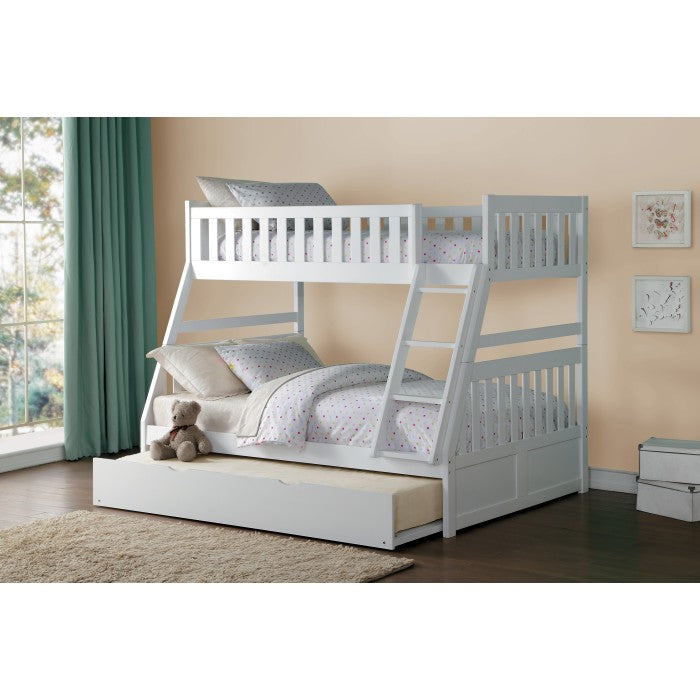 Homelegance Galen Twin / Full Bunk Bed Twin Trundle in White
