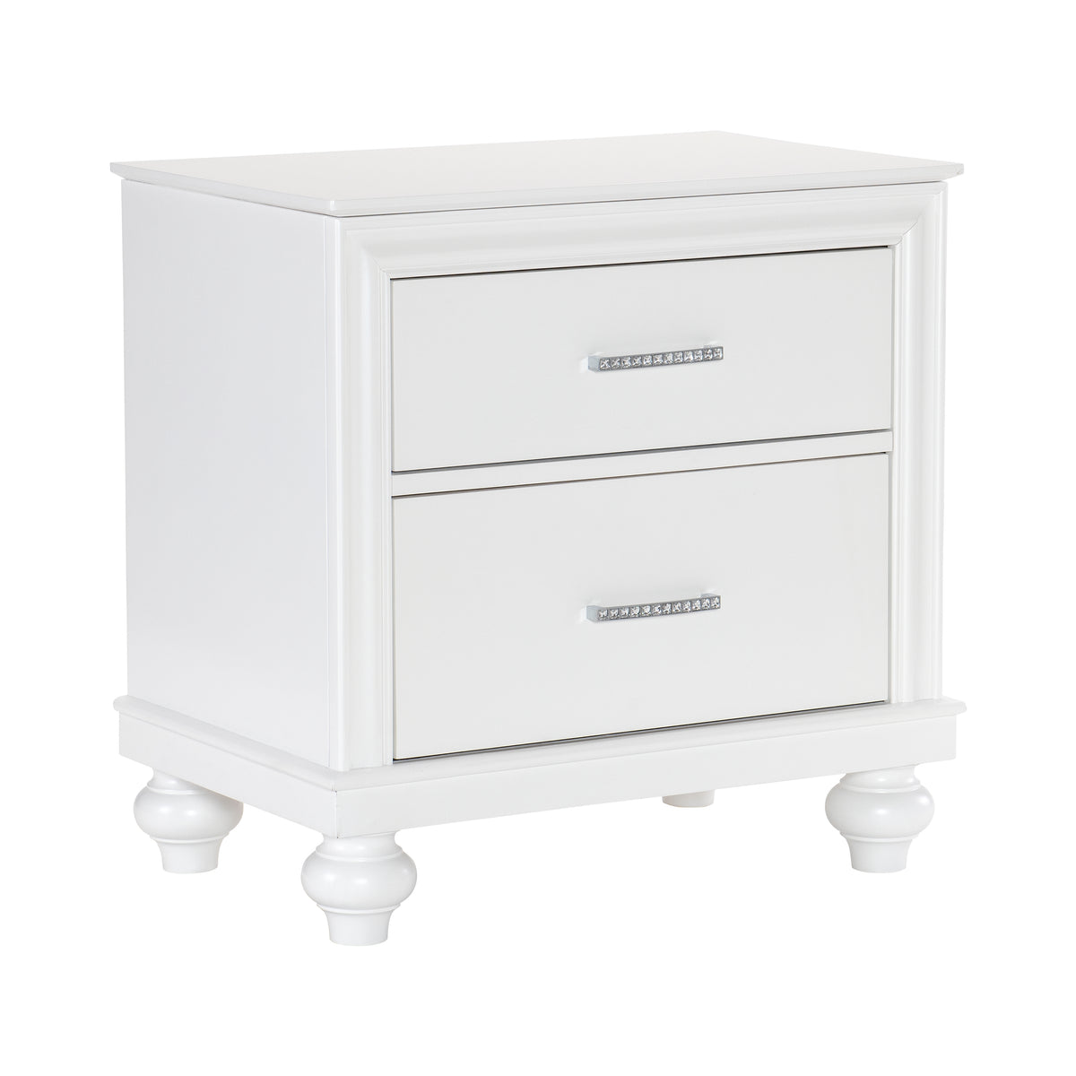 Homelegance Dresser Bright White Glam Iridescent Crystal Hardware Aria 1436W-4