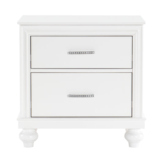 Homelegance Dresser Bright White Glam Iridescent Crystal Hardware Aria 1436W-4