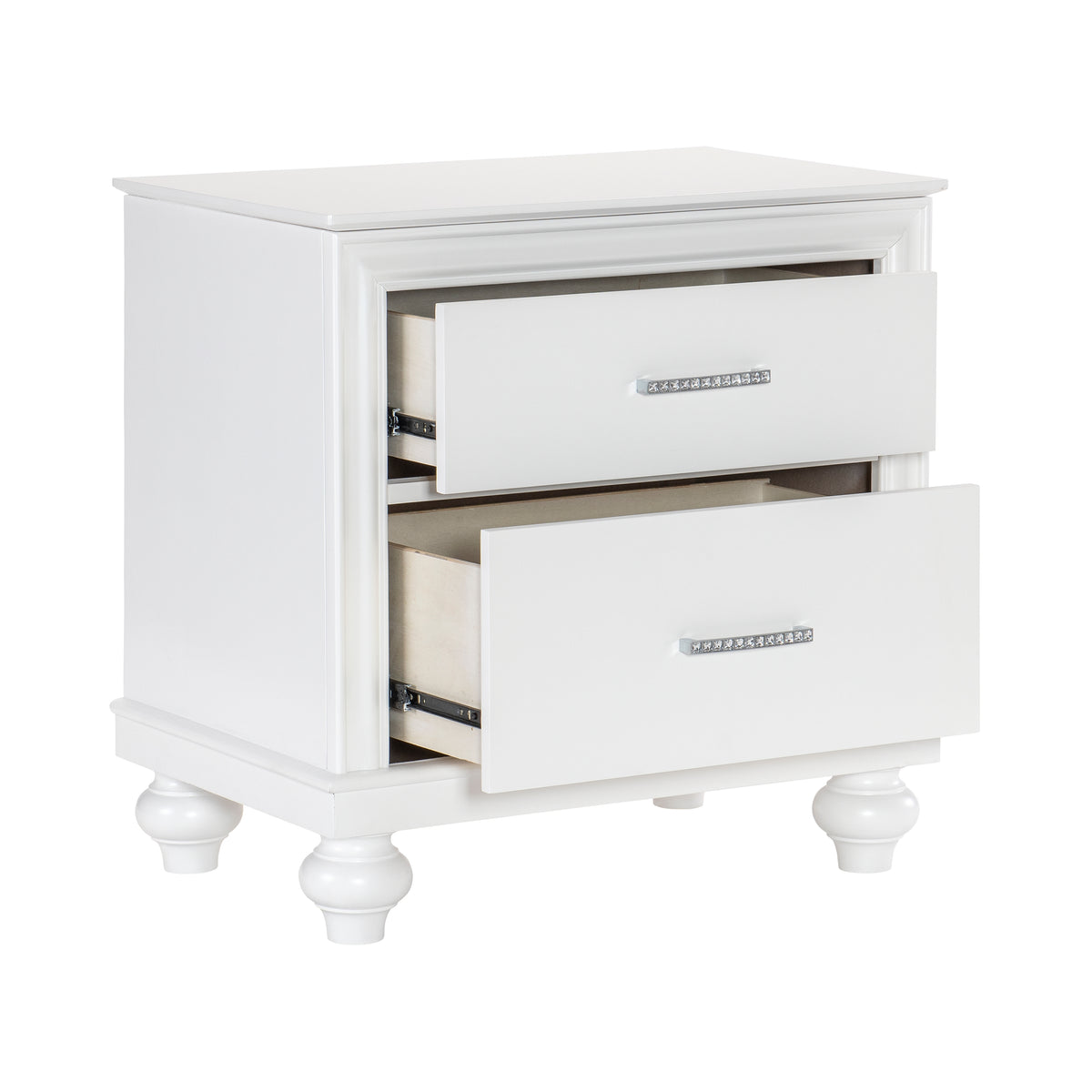 Homelegance Dresser Bright White Glam Iridescent Crystal Hardware Aria 1436W-4